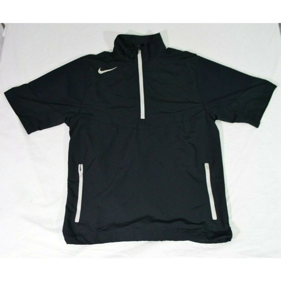 Nike Other - Nike Golf Short Sleeve Half Zip Windbreaker Shirt Black Men's Size Small Pockets
